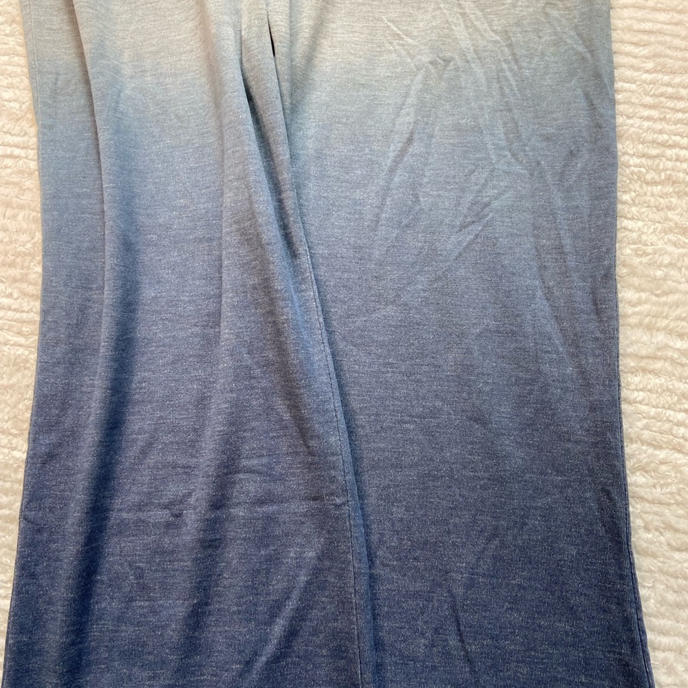 American Eagle S Blue White Gray Ombré Elastic Waist Wide Leg Pants Bottoms - Picture 7 of 9